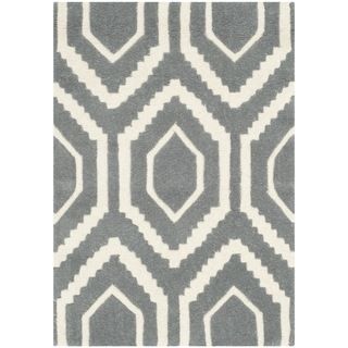 Safavieh Handmade Moroccan Chatham Dark Gray/ Ivory Wool Accent Rug (2 X 3)