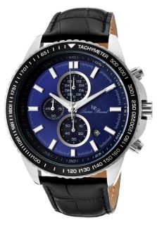 Lucien Piccard 12552 03 BK  Watches,Mens Cartagena Chronograph Blue Dial Black Genuine Leather, Chronograph Lucien Piccard Quartz Watches