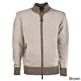 Luigi Baldo Luigi Baldo Mens Italian Made Cashmere Blend Full zip Sweater Brown Size S