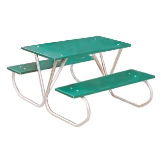 Ultra Play 3 ft Green Steel Rectangle Picnic Table