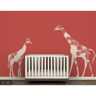 LittleLion Studio Fauna Mom & Baby Floral Giraffes Wall Decal DCAL VL XL 056 