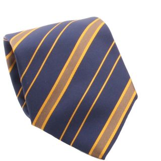 Ferrecci Mens Navy/ Orange Striped Necktie And Cuff Links Boxed Set