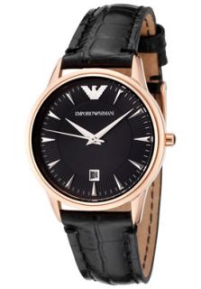 Emporio Armani AR2445  Watches,Womens Classic Black Dial Black Embossed Leather, Casual Emporio Armani Quartz Watches