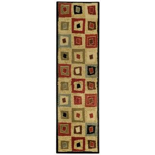 Pasha Collection Multicolor Squares Contemporary 111 X 611 Runner Rug