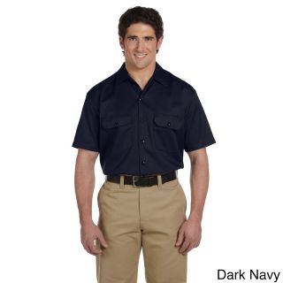 Dickies Dickies Mens Short Sleeve Collared Work Shirt Navy Size XXL