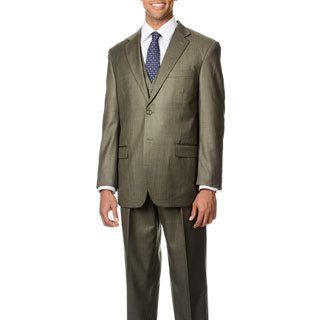 Caravelli Italy Mens Superior 150 Taupe 3 piece Vested Suit