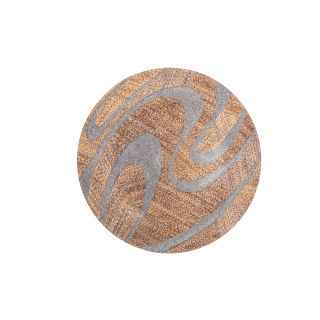 Tan And Silver Round Wall Disc