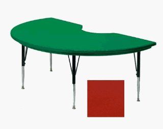Kidney Shaped Plastic Activity Table with Standard Legs Color Red  Office Environment Tables 