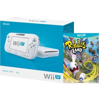 Wii U Console 8GB Basic Pack   White (Includes Rabbids Land)      Games Consoles