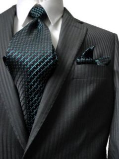 G. Fiorelli 2 Button Men's Suit Medium Gray Tonal Stripes at  Mens Clothing store