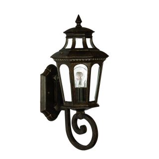 Newcastle Collection Wall mount 1 light Outdoor Black Coral Light Fixture With Line Switch