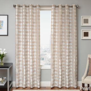 Softline Home Fashions Peyton Woven Jacquard Grommet Top Curtain Panel Neutral Size 55 x 84