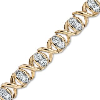 CT. T.W. Diamond X and O Bracelet in 10K Gold   Zales