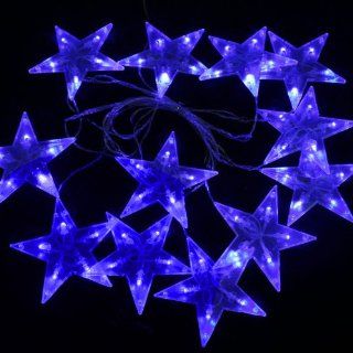 Ayangyang Blue Color Five pointed Star Shape Led String Light Holiday Fashionable Lights Bedroom Ornament Light Christmas Light 3m 50 Bulb 10 Five pointed Star Shape Adornment  