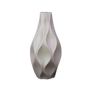 Grey Scalloped Ceramic Vase