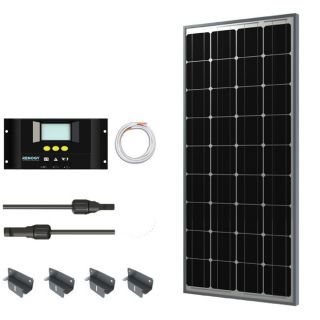Rv Solar Panel Kit 100w With 100w Mono Solar Pan/ 40 Ad Kit/ 30a Lcd Chg Con/ Z Bracket