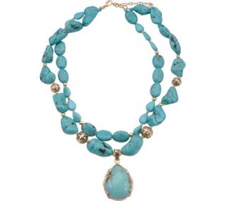 Barse Bronze/Turquoise Howlite Necklace JUBIN09THW