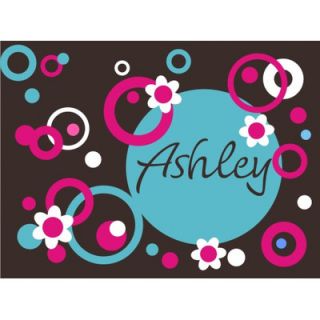 Alphabet Garden Designs Personalized Circles Dots and Flowers Wall Decal chil