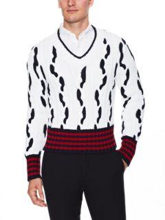 Interlock Cable Knit Sweater by Black Fleece