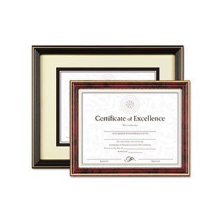 GoldTrimmed Document Frame w/Certificate Wood 81/2 x 11 Mahogany
