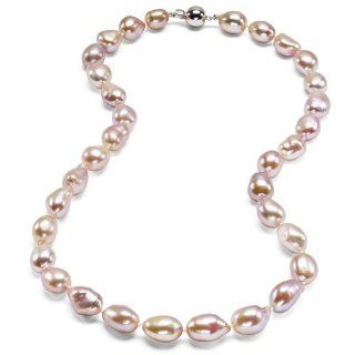HinsonGayle AAA Handpicked 10 11mm Ultra Iridescent Naturally Pink Baroque Cultured Freshwater Pearl Necklace (Extreme Baroque Collection) (Sterling Silver, 18") HinsonGayle Jewelry