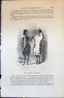 Indiens Tetes Plates Indians 1880 Human Races Humaines Figuier   Prints