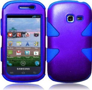 Samsung Galaxy Discover S730G ( Straight Talk , Net10 , Tracfone , Cricket ) Phone Case Accessory Purple Blue Dual Protection D Dynamic Tuff Extra Stong Cover with Free Gift Aplus Pouch Cell Phones & Accessories