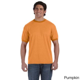 Authentic Pigment Mens Pigment Direct dyed Heathered Ringer T shirt Orange Size XXL