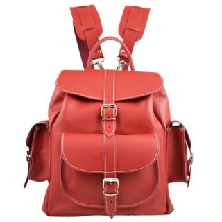 Grafea Red Hot Medium Leather Rucksack   Red      Womens Accessories