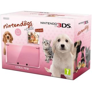 Nintendo 3DS Console (Coral Pink) Includes Nintendogs + Cats       Games Consoles