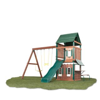 Swing N Slide Newport News Ready to Assemble Kit Residential Wood Playset with Swings