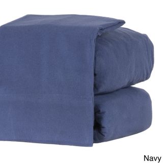 The Gallery Heavyweight 190gsm Ultra Soft Flannel 4 piece Sheet Set Blue Size Full