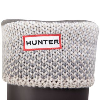 Hunter Womens Bird Eye Cuff Welly Socks   Beige/Grey      Womens Clothing