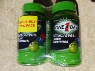 One A Day VitaCraves Sour Gummy Multivitamin, 50 Count Gummies (Bonus Pack of 2) Health & Personal Care
