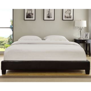 Chocolate Synthetic Leather Upholstered Platform Bed
