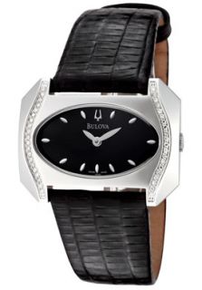Bulova 63R40  Watches,Womens Swiss Made Diamond Black Leather, Casual Bulova Quartz Watches