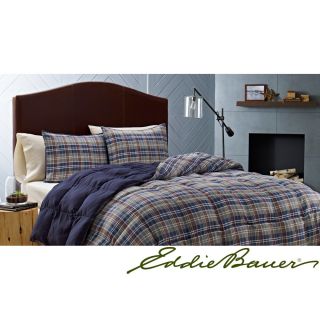 Eddie Bauer Eddie Bauer Rugged Plaid Down Alternative 3 piece Comforter Set Blue Size Twin
