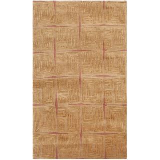 Safavieh Hand knotted Tibetan Gold/ Rust Wool/ Silk Rug (4 X 6)