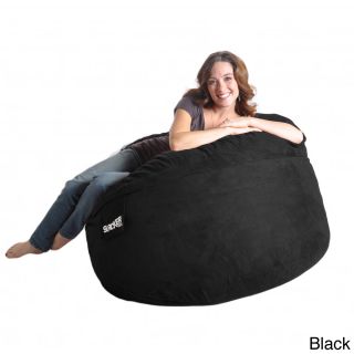 Slacker Sack Slacker Sack 4 foot Round Microfiber Suede Large Foam Bean Bag Chair Cover Black Size Large