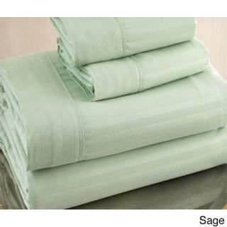 Hotel Cotton Sateen Luxury 300 Thread Count 4 piece Sheet Set Green Size King