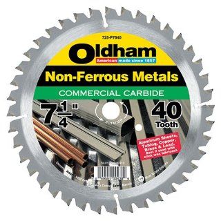Oldham 725P7540 Commercial 7 1/4 Inch 40 Tooth TCG Non Ferrous Metal Cutting Saw Blade with 5/8 Inch and Diamond Knockout Arbor   Circular Saw Blades  