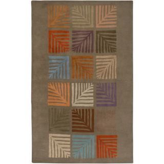 Hand tufted Brown Wool Area Rug (5 X 8)