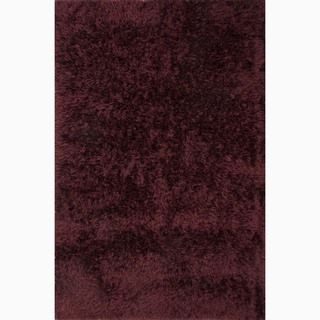 Hand made Solid Pattern Red Polyester Rug (8x10)