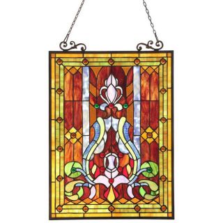 Tiffany Style Victorian Motif Window Panel