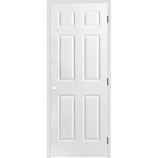 ReliaBilt 6 Panel Hollow Core Textured Molded Composite Left Hand Interior Single Prehung Door (Common 80 in x 24 in; Actual 81.75 in x 25.75 in)