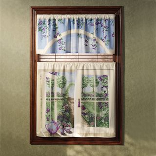 English Garden 36 inch Curtain Tier And Valance Set