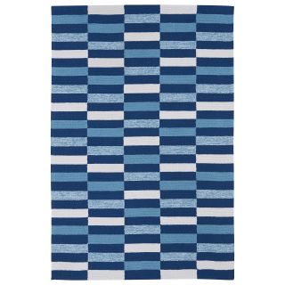 Indoor/ Outdoor Luau Blue Stripes Rug (86 X 116)