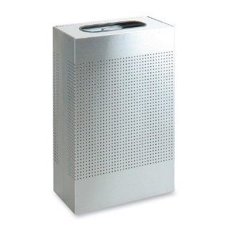 Rubbermaid Commercial Products Rubbermaid Commercial Products Rectangular Waste Recept.,13 Gal,19 .5 in.x10 in.x30 in.,Silver   Bath Waste Bins