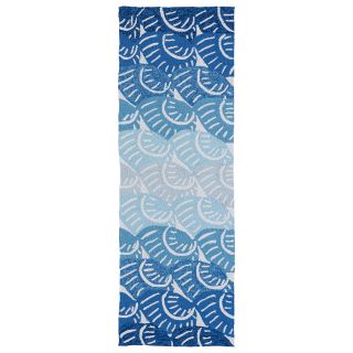 Indoor/outdoor Luau Blue Seashell Rug (2 X 6)