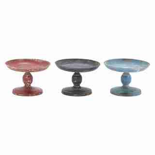 Durable Assorted Color Metal Candle Holders (set Of 3)
